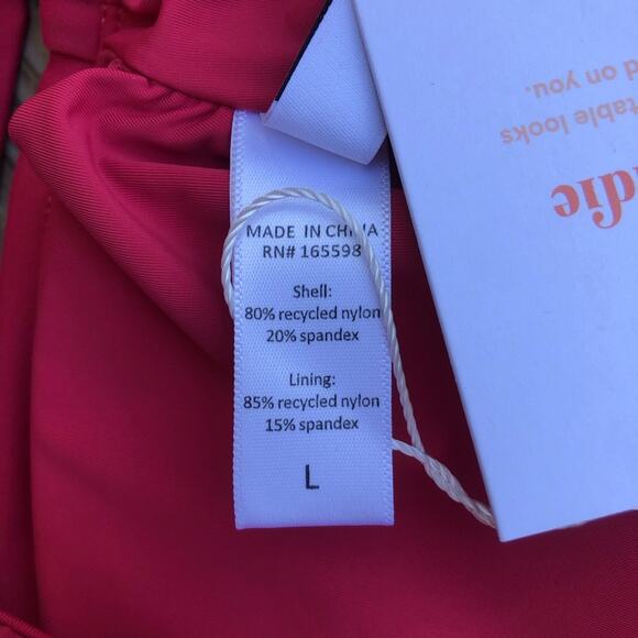 Andie NWT The Feminine Hydra Wide Straps Ruffle Accents Bikini Top Rosette Large - Picture 6 of 11